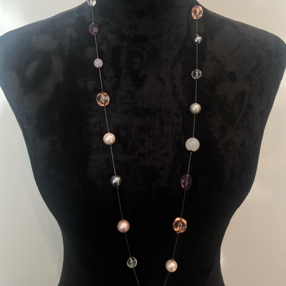 3 For $20! Pink and Purple Beaded Necklace with Alternating Pattern - Picture 1 of 7